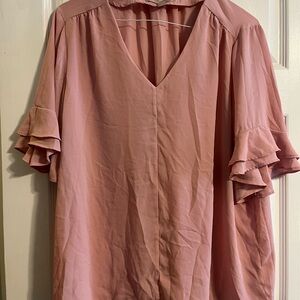 Philosophy Blush Pink Ruffle Sleeve Blouse